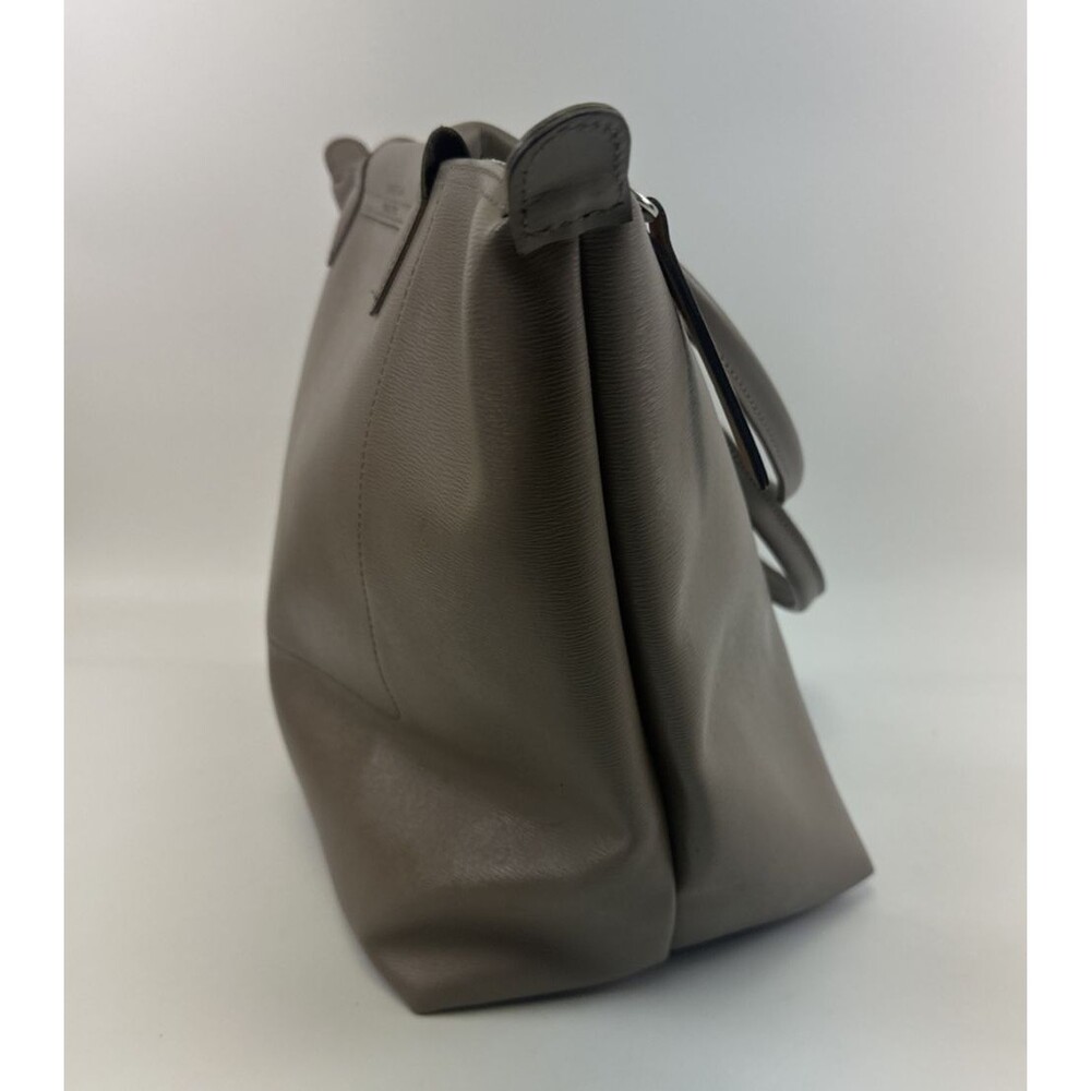 Longchamp Le Pliage City Tote Bag Taupe Leather Coated Canvas Zip Large Flap - Picture 5 of 16